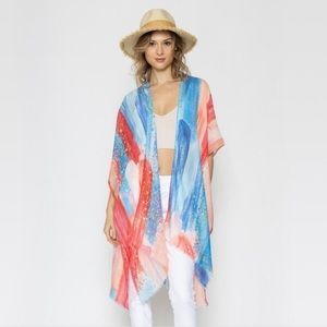 Lightweight Brush Strokes And Splatter Kimono